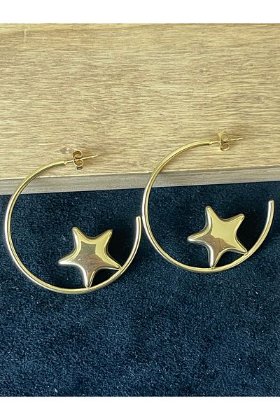 Rupen Kraft 316 L Surgical Steel Design Star Stainless Tarnish Steel Earrings