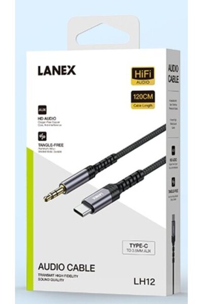 Lanex كيبل لانيكس LH12 اوكس تايب سي 1.20 متر تصميم شفاف مقاوم للتآكل ومقاوم ل...