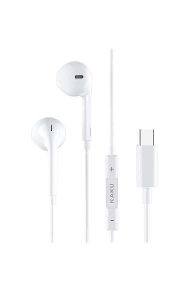 REDz Accessories Căști cu fir Type-C KSC-144, compatibile cu iPhone 15/16/17 și Android, 1.2M, albe