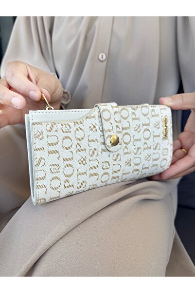 Just Polo Women's Cream Multi-Eye Wallet with Coin and Card Compartments