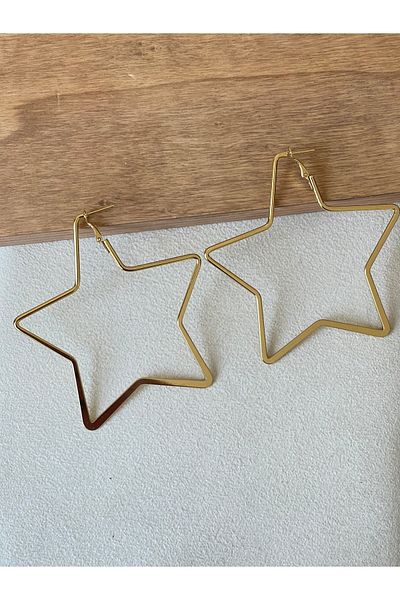 Rupen Kraft 316 L Surgical Steel Big Size Stainless Tarnish Free Star Steel Earrings