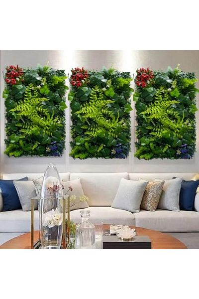 genric FFD Artificial Grass Wall Panel – 40x60 cm Faux Greenery Hedge Privacy Fence Screen