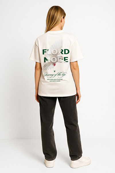 Unisex %100 Pamuk Pigeon Baskılı Oversize T-shirt