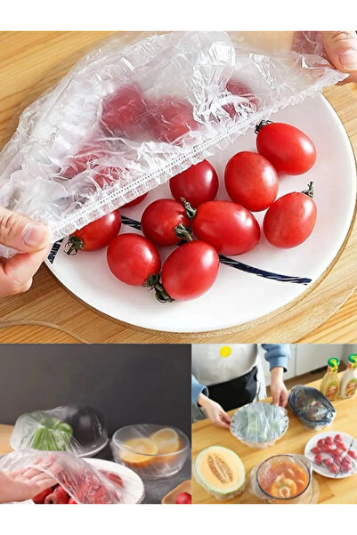 Ambalage 100 Pieces Elastic Practical Freshness Preserving Bone Pot and Plate Bone Multi-Purpose Cover Food Bone