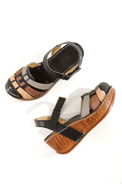 Modabuymus Soney Multicolor Black Genuine Leather Sandals Wedge Heels Women's Shoes