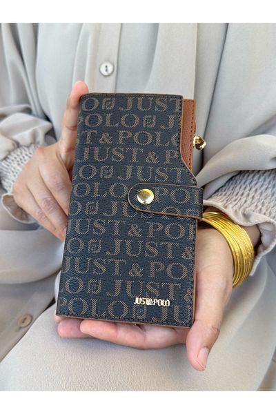 Just Polo Women's Brown Taba Multi-Eye Wallet with Coin and Card Compartments