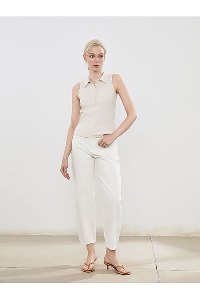 LC Waikiki Lcw Polo Collar Modal Blended Women's Singlet Fast Fashion