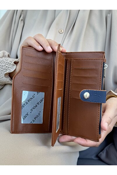 Just Polo Women's Dark Blue Multi-Eye Wallet with Coin and Card Compartments