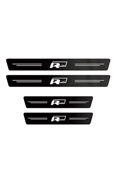 MAF Set 4 autocolante antizgârieturi din fibră de carbon pentru pragurile ușilor auto VW R line