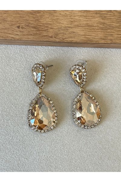 Rupen Kraft Shiny zircon stone big size design evening earrings