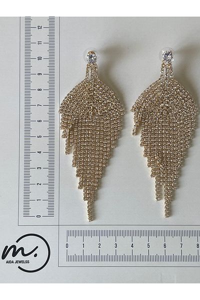 Rupen Kraft Zircon shiny stone large size design evening earrings