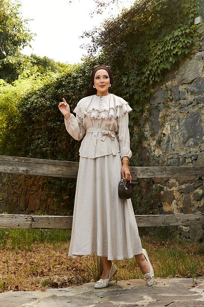 EBRUTESETTÜR Front Allerli Guipure Detailed Skirt Suit