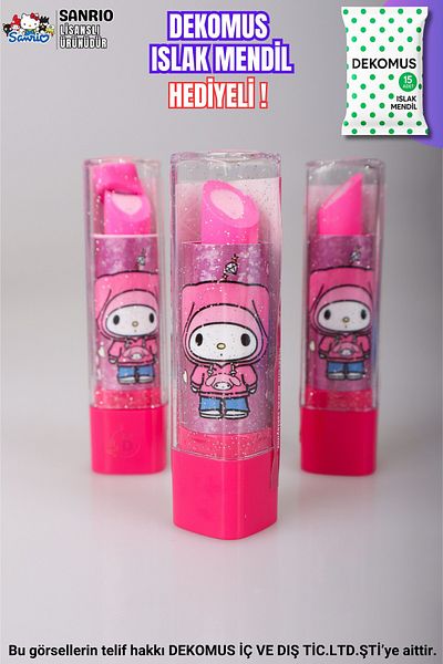 MY MELODY "Dekomus Wet Wipes Gifted" Licensed "Single Piece" Lipstick Eraser
