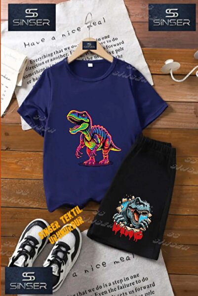 SS SİNSER Παιδικό UNISEX "DINOSAUR COLORFUL SINGLE" Μπλουζάκι με ιδιαίτερη στ...