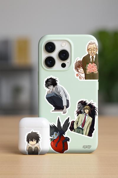 ZipZap مجموعة ملصقات لاصقة من Death Note Anime Phone Laptop Bullet Journal (20 قطعة)