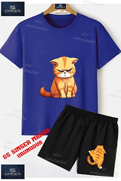 SS SİNSER Παιδικό UNISEX T-shirt με ειδική στάμπα "CAT MEOWING ORANGE" με λαι...