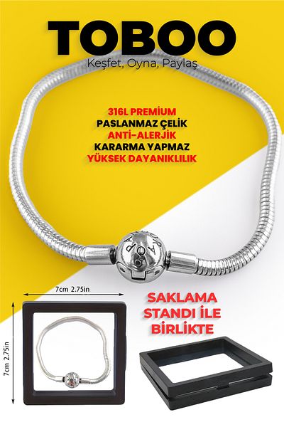 shop With Protection Stand Heart Clip and Flat Snake Chain Bracelet 316L Premium Stainless Steel