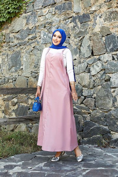 EBRUTESETTÜR Side Pocket Detailed Hijab Salopet Dress