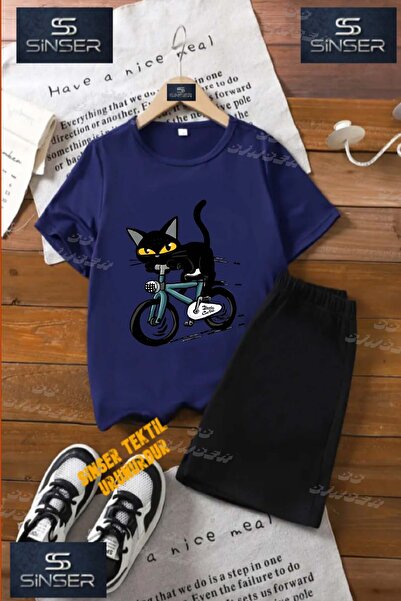 SS SİNSER Παιδικό UNISEX T-shirt  "CAT BLACK BIKE SUREN " με ειδική στάμπα κα...