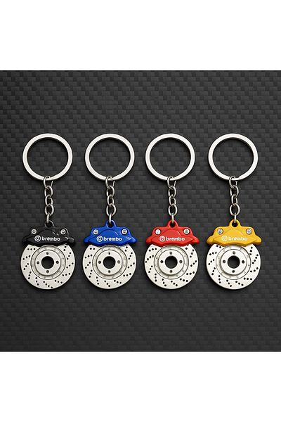 ANI OFİS KIRTASİYE A K Car Brake Disc Keychain – Metal, Colorful Caliper, Sports Car Accessory