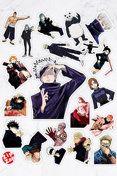 ZipZap Jujutsu Kaisen Anime Telefon Laptop Bullet Journal Yapışkanlı Folyo Sticker Paketi (20 ADET)
