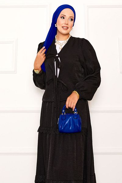 EBRUTESETTÜR Guipure Detailed Skirted Kimono Suit