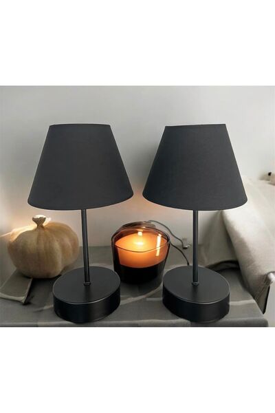 luminza tasarım مصباح طاولة بقاعدة سوداء لغرفة النوم المزدوجة الحديثة