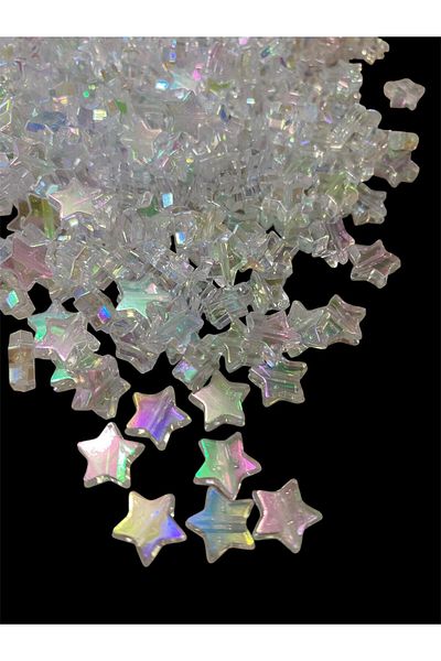 312 KONSEPT 50 Pcs Janjanli Transparent Star Plastic Beads