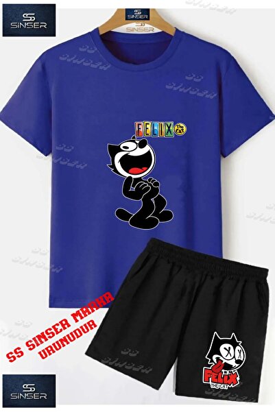 SS SİNSER Children's Unisex “Felix Cat Laughing Horse“ Custom Printed Crew Ne...