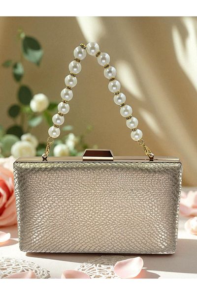 Biçanta Gold Gold Gold Color Laser Snake Pattern Women's Evening Dress Bag Evening Bag Wedding Engagement Portfolio