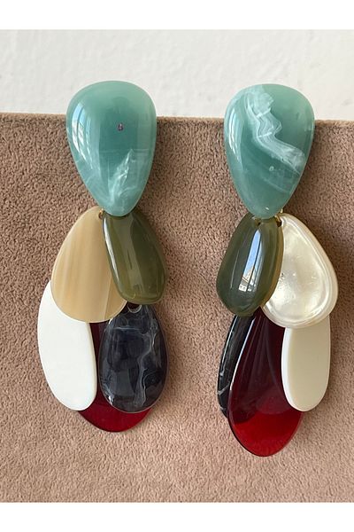 Rupen Kraft Colorful Dangle Special Design Trend Stylish Earrings