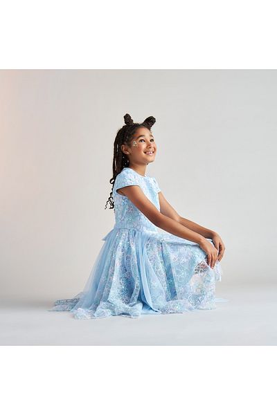 Juniors Floral Textured Dress with Short Sleeves