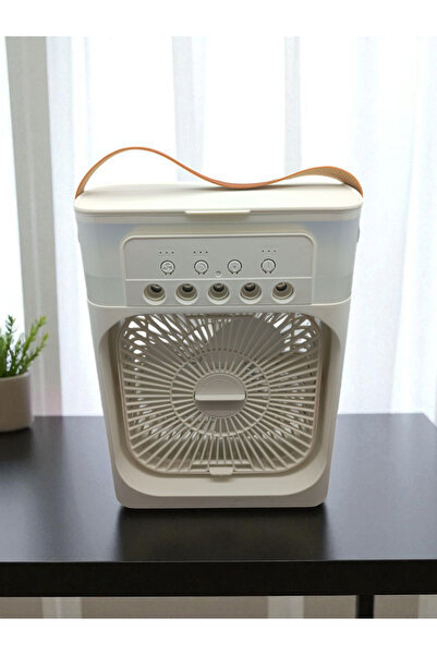 Hediye Dünyası Masa Vantilatörü - 3 Kademeli Hız ve Soğuk Buhar, RGB LED Işık, Zamanlama Ayarı