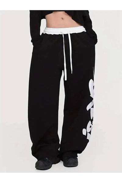Touz Moda Φαρδύ παντελόνι Graffiti Oversize με ρυθμιζόμενο ελαστικό πόδι