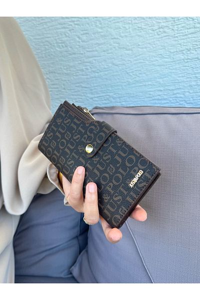 Just Polo Women's Brown Multi-Eye Wallet with Coin and Card Compartments