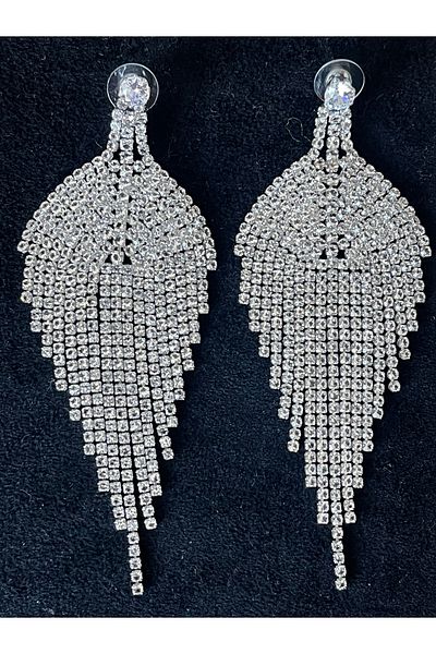 Rupen Kraft Zircon shiny stone large size design evening earrings