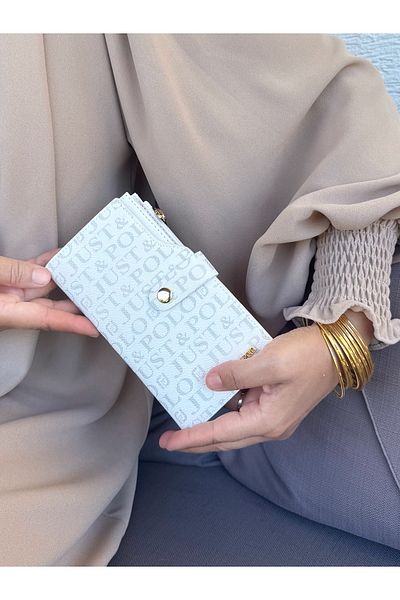 Just Polo محفظة نسائية بيضاء متعددة العيون مع حجرة للعملات المعدنية والبطاقات
