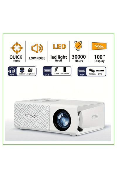 Bolantedz Multi-functional Portable Mini Projector GTEQY with LED Lighting, HD Video Player, Built-in Speaker
