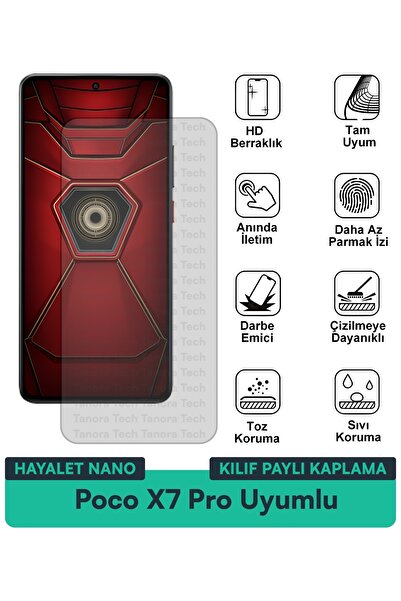 Milat Tech غطاء حماية نانو لهاتف Poco X7 Pro متوافق مع فيلم حماية الشاشة مقاو...