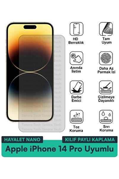 Milat Tech Apple iPhone 14 Pro Ghost Nano Case Compatible Screen Protection F...