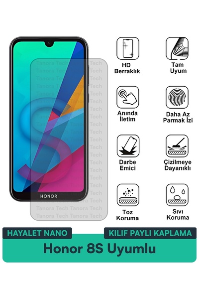 Milat Tech غطاء حماية شاشة متوافق مع هاتف Honor 8S Hayalet Nano مقاوم للخدوش ...