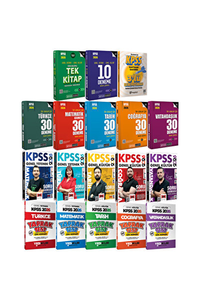 Pegem Akademi Yayıncılık 2026 KPSS Lisans Karma Set(Konu Anlatımı-Çözümlü Sor...