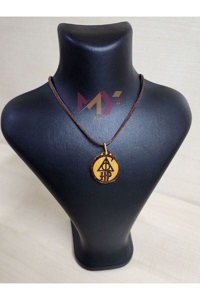 Myend Harry Potter Deathly Hallows Printed Wooden Necklace