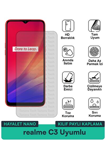Milat Tech فيلم حماية للشاشة متوافق مع حافظة Realme C3 Ghost Nano مقاوم للخدو...