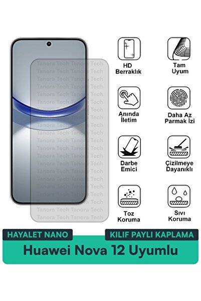 Milat Tech غطاء حماية نانو لهاتف هواوي نوفا 12 متوافق مع فيلم حماية الشاشة مق...