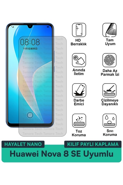 Milat Tech غطاء حماية نانو لهاتف هواوي نوفا 8 إس إي متوافق مع فيلم حماية الشا...