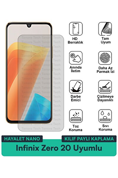 Milat Tech حافظة Infinix Zero 20 Ghost Nano متوافقة مع طبقة حماية الشاشة مقاو...