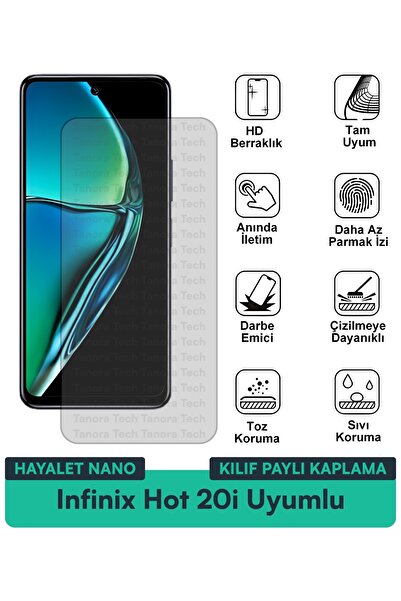 Milat Tech حافظة Infinix Hot 20s Hayalet Nano متوافقة مع طبقة حماية الشاشة مق...