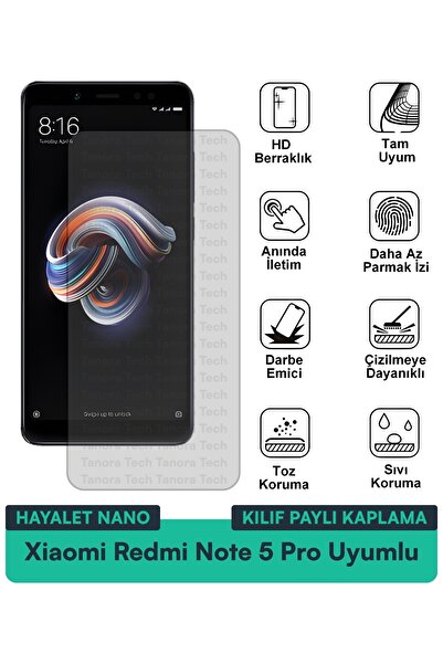 Milat Tech حافظة Xiaomi Redmi Note 5 Pro Hayalet Nano متوافقة مع طبقة حماية ا...
