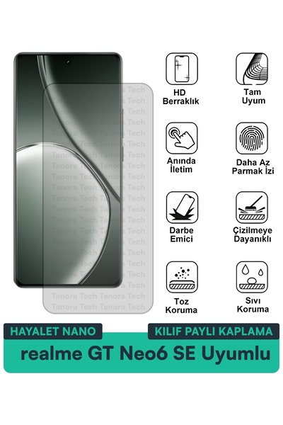 Milat Tech حافظة Realme GT Neo6 SE Hayalet Nano متوافقة مع طبقة حماية الشاشة،...